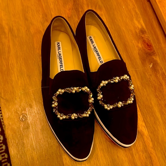 Karl Lagerfeld suede flats - Picture 1 of 3